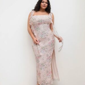 Cider Floral Lace Wedding Dress - Pink and White